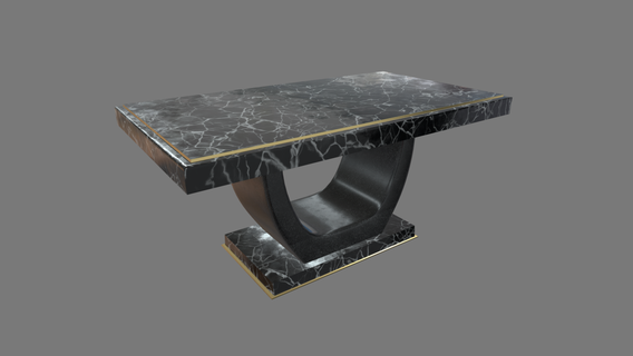 lujo mesa negro oro mármol mafia juguete Arte moderno desván oficina gángster diseño decoración retro dinero bañera baño cocina mueble 3d print model - Mito3D