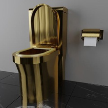 luxury toilet-33 home wc metal golden modern 3d print model - Mito3D