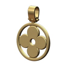 lv ornament charm pendant 3d print model jewelry printable louis vuitton blossom luxury necklace bling bai 3d print model - Mito3D