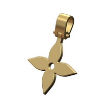 lv star blossom charm pendant 3d print model jewelry printable louis vuitton fashion necklace bling bail 3d print model - Mito3D