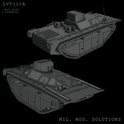 lvt 1 atterraggio veicolo tracciato gioco ww1 ww2 anfibio uniti d'america sherman alleato alleati bullone azione serbatoio mondo guerra wargaming arma pacifico giappone 3d print model - Mito3D