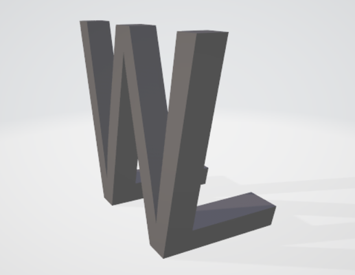 lw art combination letters 90 rotation art 3d suit 3d print model - Mito3D