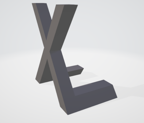 lx art combination letters 90 rotation art 3d suit 3d print model - Mito3D