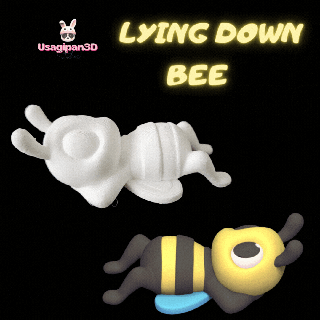 lying bee animal cute fun relaxing sculpture miniature cartoon decorative play art toy statue preschool 3d print model - Mito3D