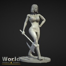 lynn burtone - harvester witchcraft & wizardry female girl human roleplay rpg sexy wizard women miniature wand witch roleplaying tabletop dnd teen role-playing pathfinder busty boobs 75mm axe battle viking warrior weapon british berserk britons 3d print model - Mito3D