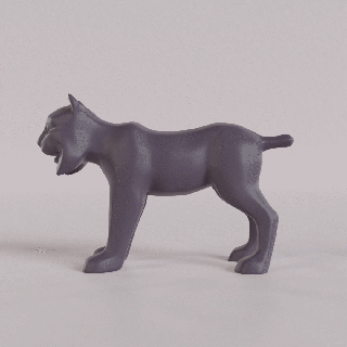 vaşak şekil hayvan Sanat heykel 3d print model - Mito3D