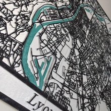 Lyon mapa mesa tarjeta geografía 3d print model - Mito3D