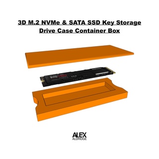 m2 NVME sata ssd clé espace rangement conduire Cas gaine récipient boîte 3d print model - Mito3D