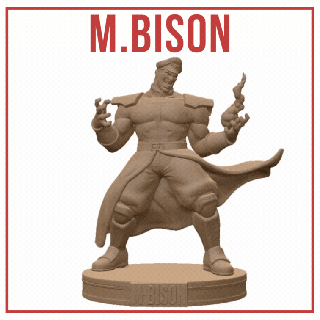 m bison street fighter video game villain shadaloo psycho power ii sagat capcom fighting combat arcade 3d print model - Mito3D