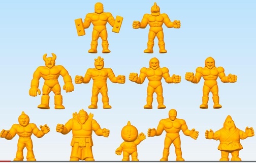 músculo hombres kinnikuman 51 60 juego mesa superior miniatura colección 3d print model - Mito3D