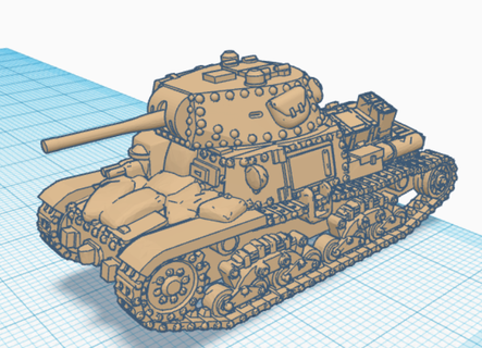 m13-40 italian tank easy print 1 160 n scale memoir 44 ww2 wargame armor 3d print model - Mito3D