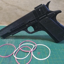 m1911 em impresionar o 3d dispara elasticos caucho de la banda arma fuego en varios airsoft goma pistola 3d print model - Mito3D