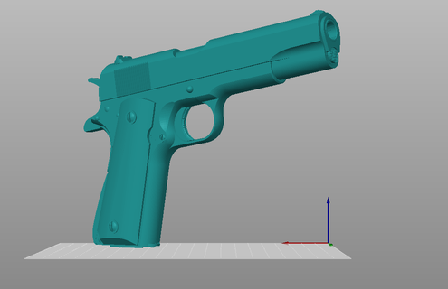 m1911 solido modello alto poli pistola arma giocattolo airsoft 3d print model - Mito3D