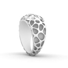 m19 gaya la joyería esculpir de voronoi anillo 3d print model - Mito3D