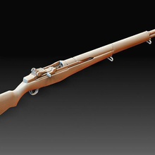 m1 garand rifle gadget weapons art high poly toy 3d print model - Mito3D