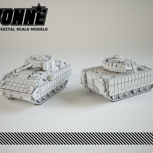 m1a2 bradley fighting vehicle gioco il serbatoio militare scalemodel aereo giocattolo wargame in miniatura veicolo 3D print model - Mito3D