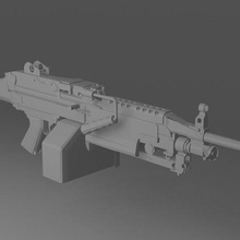 m249 pistolet lowpoly 3d print model - Mito3D