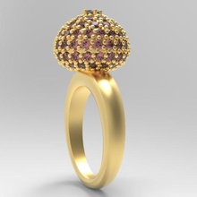 m24 jóias anel cúpula esfera cocktail gemas 3d print model - Mito3D
