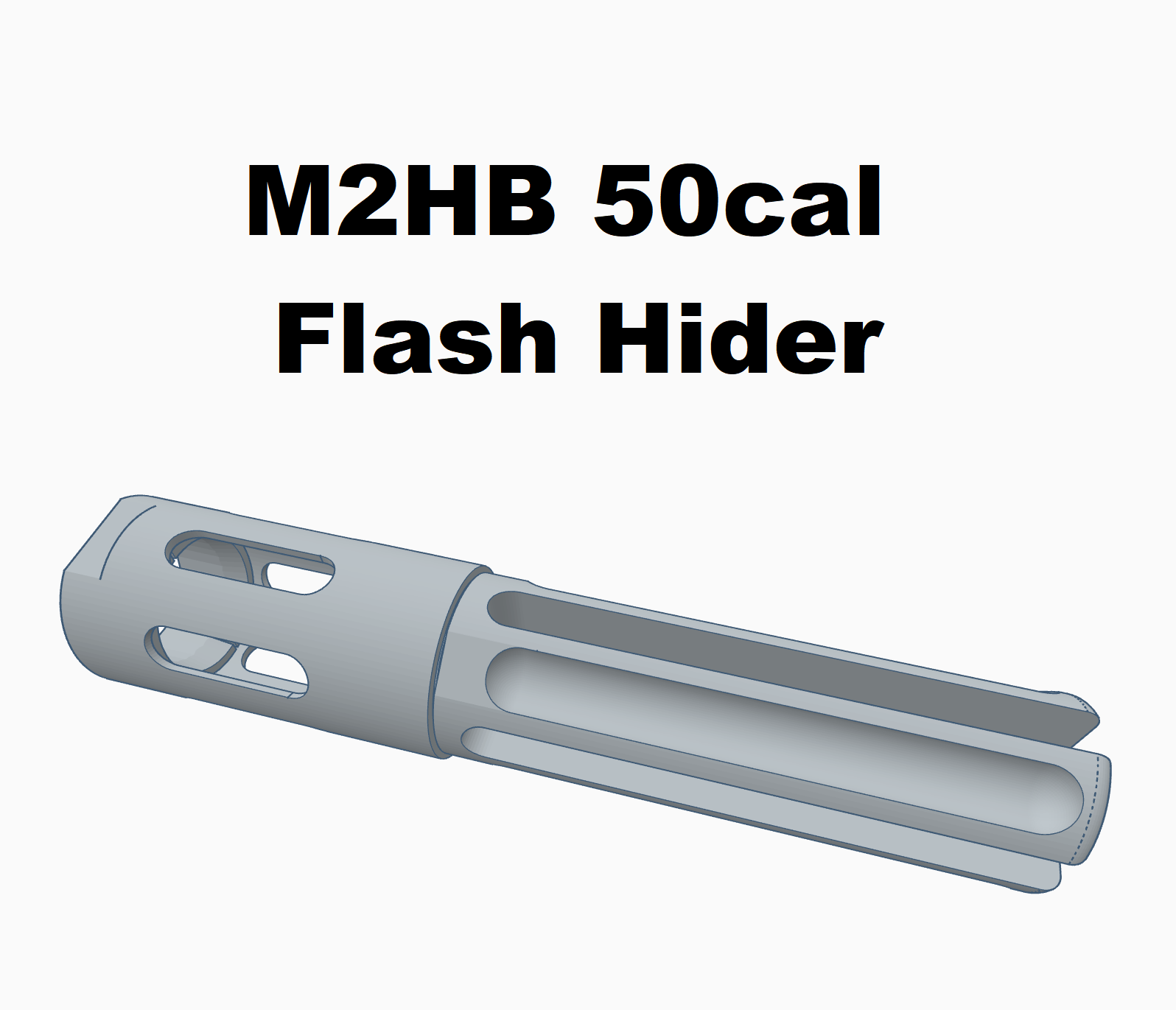 m2hb flash hider - modern suppressor 50 cal replica machine gun army airsoft 3D print model - Mito3D