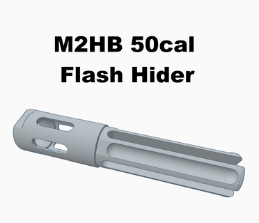 m2hb flash hider - modern m2hb flash hider suppressor 50 cal replica machine gun army gun airsoft  3d print model - Mito3D