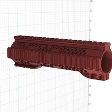 m4 rail baril écrou airsoft speedball garde main handgaurd rampe 3d print model - Mito3D
