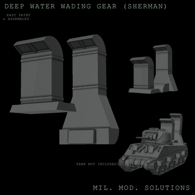 m4 sherman in profondità acqua guadare ingranaggio gioco serbatoio ausr punto extra normandia d day watt wattf ciao g panzer veicolo macchina ww1 ww2 tavolo boltaction 3d print model - Mito3D