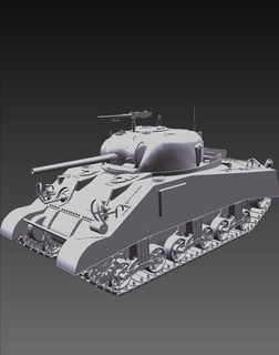 m4a3 Sherman ww ii tanque combate 3d print model - Mito3D