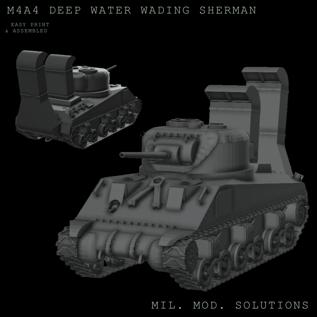 m4a4 profundo agua vadear sherman juego ww1 ww2 estados unidos ejército guerra mesa día pacífico normandía tanque vehículo coche vehiculo arma 3D print model - Mito3D