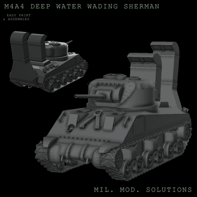 m4a4 profundo água vadear sherman jogos ww1 ww2 eua exército guerra tampo mesa pacífico normandia tanque veículo carro arma 3d print model - Mito3D