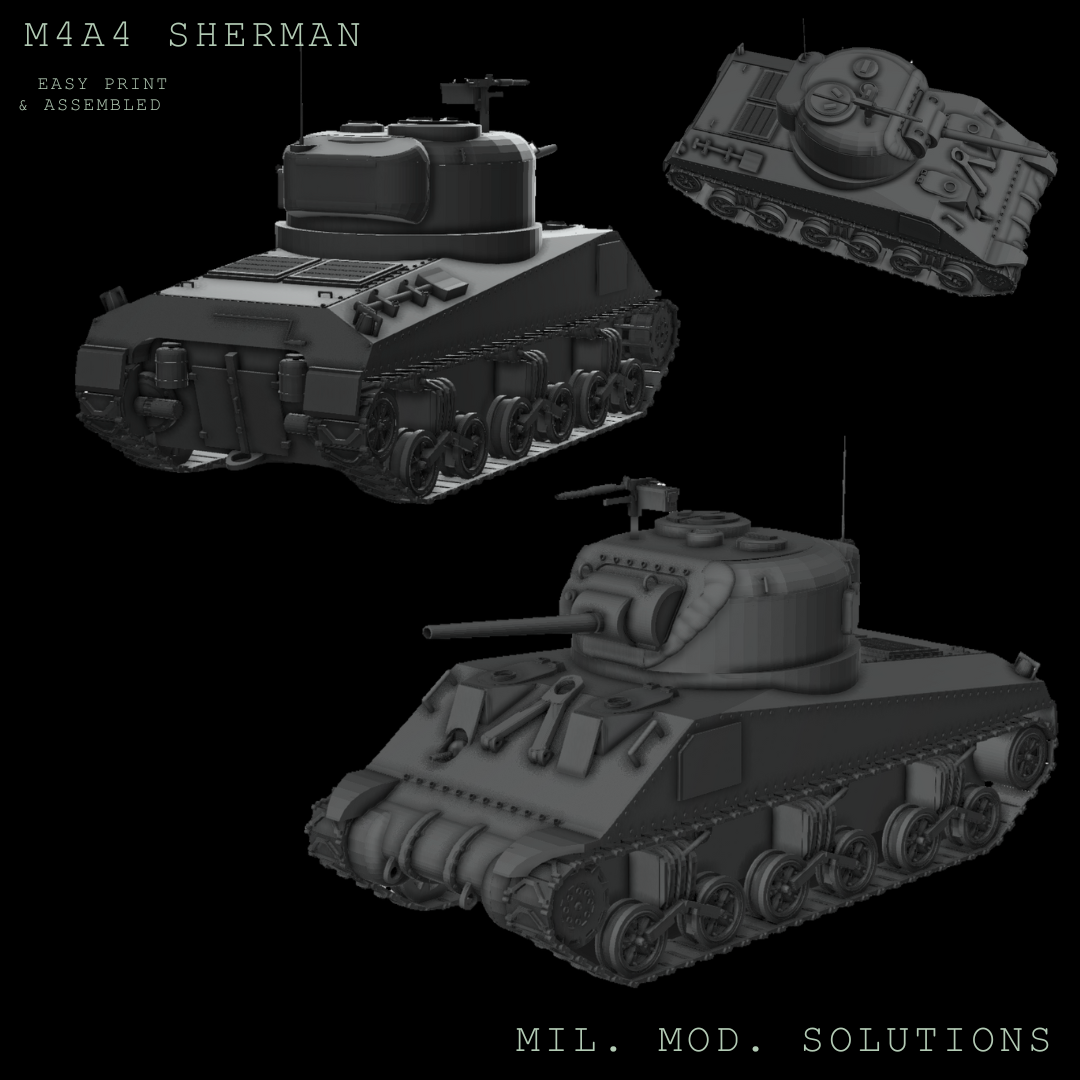 m4a4 sherman jogos eua ww1 ww2 exército exército americano guerra ação ferrolho guerra mundial alemão canadá aliado 3D print model - Mito3D