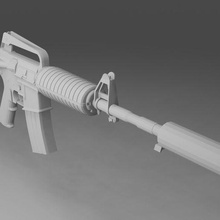 m4 gun lowpoly 3d print model - Mito3D