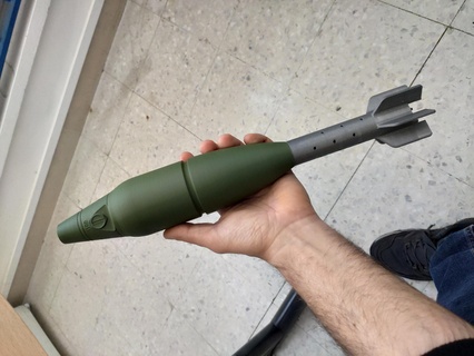 m888 60mm mortero redondo tonto granada airsoft milsim explosivo juguete 3d print model - Mito3D