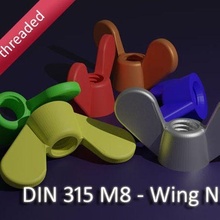 m8 wing nut parts 3d print model - Mito3D
