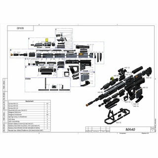 ma40 agression fusil Halo imprimable 3d modèle stl + goujat paquet personnel utilisation 3d print model - Mito3D