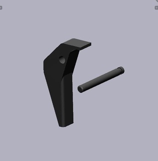 Mac 11 brinquedo arma fogo trigger and pin 3d print model - Mito3D