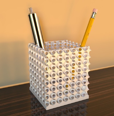 mac style pencil holder - pot cheese grater pro object pla 3d print model - Mito3D