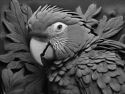 Amerika papağanı Lamba Sanat 3d print model - Mito3D