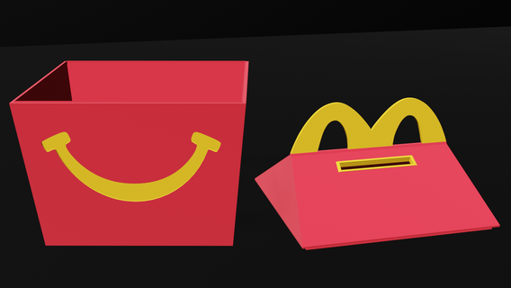 mcdonald contento pasto porcellino banca McDonald's 3d print model - Mito3D