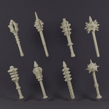 mace pack game medieval fantasy weapons accessories 28mm 32mm miniatures tabletop d&d dungeons 3d print model - Mito3D