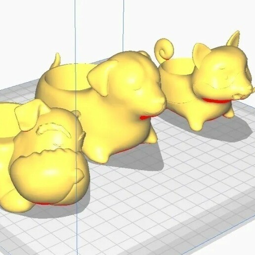 macetas 6 cani 3D print model - Mito3D