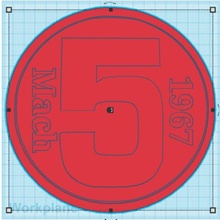 mach 5 placa Arte 3d print model - Mito3D