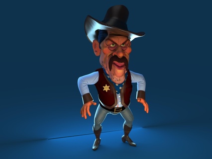 pala kovboy Danny Trejo karakter karikatür Toplamak model dannytrejo 3d print model - Mito3D