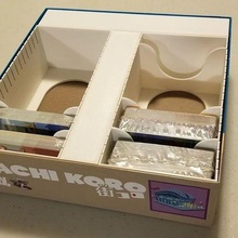 machi koro box insert - fits expansions boardgame boardgames organizer board game games 3d print model - Mito3D