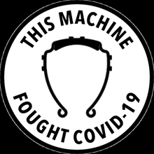makine covid-19 madalyon savaştı sanat yazıcı aksesuarları rozet Corona 3d print model - Mito3D