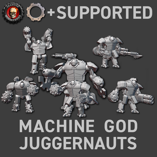 machine god juggernauts 6 poses bits + supported war hammer scifi 28mm space warrior robot juggernaut 3d print model - Mito3D