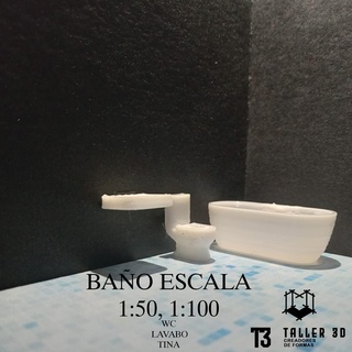 máquina estampación bañera escala 1 50 100 arquitectura modelos baño casa habitación mueble 3d print model - Mito3D