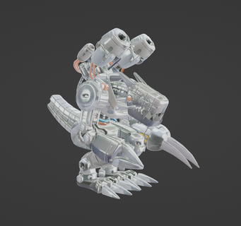 makine dramonu Digimon sayısallaştırılmış anime tv göstermek heykel metal Agumon Wargreymon Metalgarurumon 3d print model - Mito3D