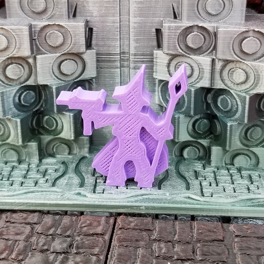 mitraillette sorcière meeple Jeu bizarre flatmini sale harry potier sorcier 3D print model - Mito3D