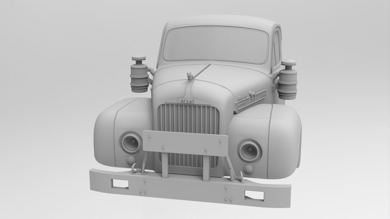 mack b-61 1 25 scale cab Various b61 b 61 1953 amercian truck semi old classic 1/25 1-25 stl 3dprint 3D print model - Mito3D