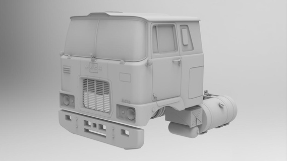 mack f700 dorminhoco táxi escala 1 32 semi caminhão velho 3dprint cabover 3d print model - Mito3D